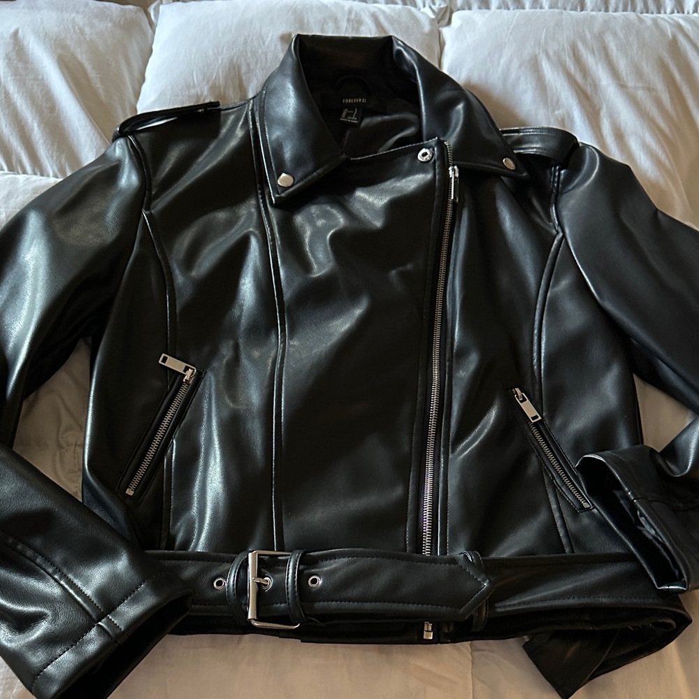 Forever 21 Black Leather Moto Jacket